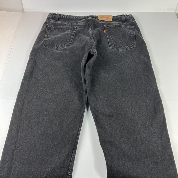 VTG 90s Levi's Jeans Men's 39 x 30* 550 Relaxed Straight Black Denim Orange Tab - Picture 8 of 16